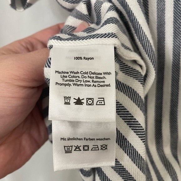 Eddie Bauer Halcyon Tie-Front Shirt Striped Print - Picture 4 of 5